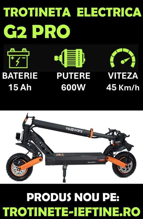 Scuter electric Kukirin g2 pro, model NOU, 15ah, cu scaun inclus NOUA