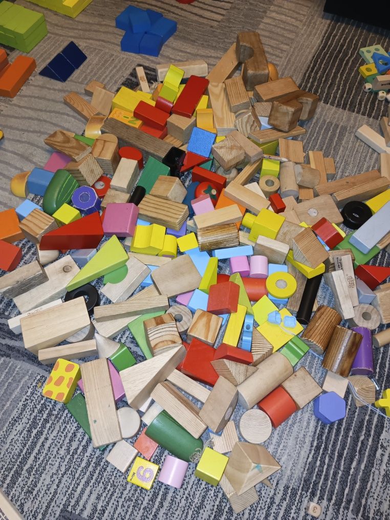 Кубики, блоки из дерева для стройки, настольная игра