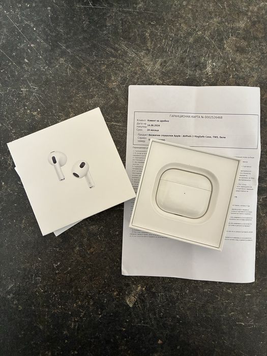 Оригинални Apple Airpods 3 gen magsafe с 10 месеца остатъчна гаранция