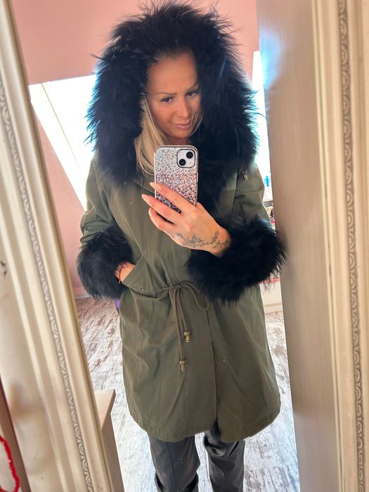 Парка с естествен косъм от лисица