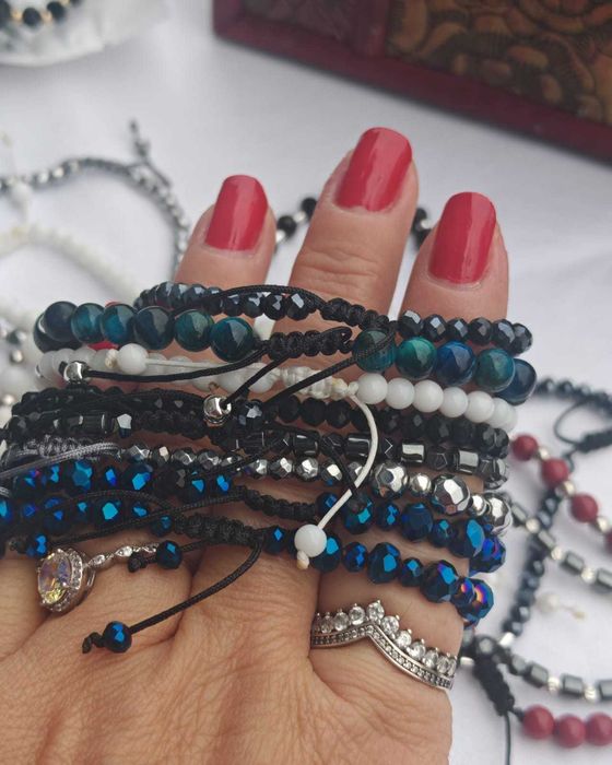 set de bratari dama din margele si argint.3 bucati 100 lei