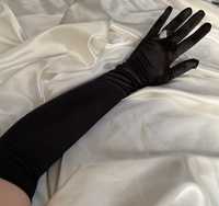 Чёрные матовые перчатки  шерсть кашемир шуба пальто новый год