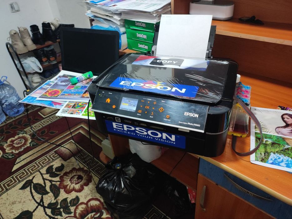 Epson 660 kopiya skanerli 6 ta rangli tezkor printer aybyo prabegi 900