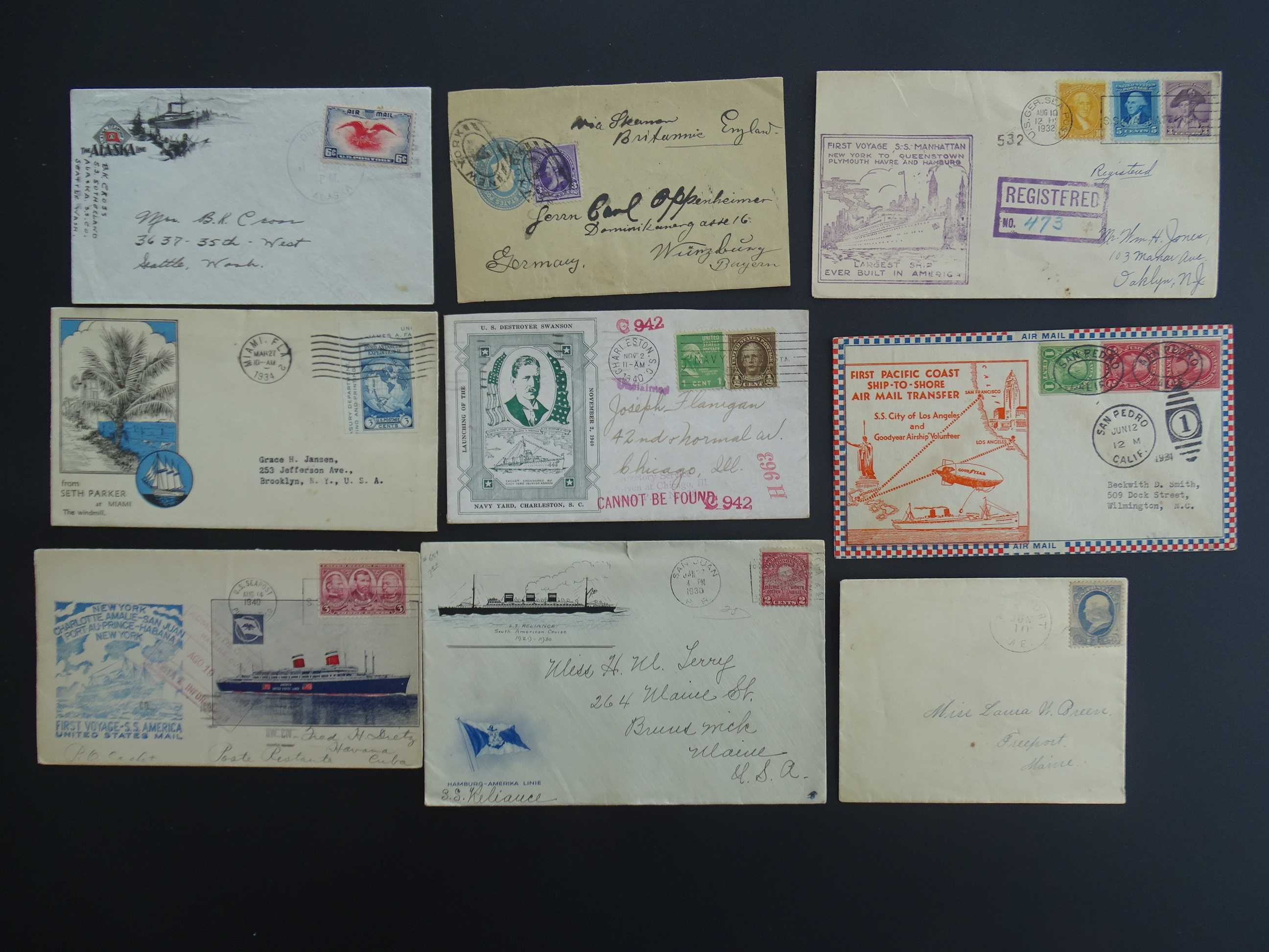 USA/SUA 1900-1945 , 30 plicuri si Carti Postale circulate (Lot 4001)