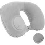 Perna de calatorie gonflabila cu pompa incorporata moale gri 40x28 cm
