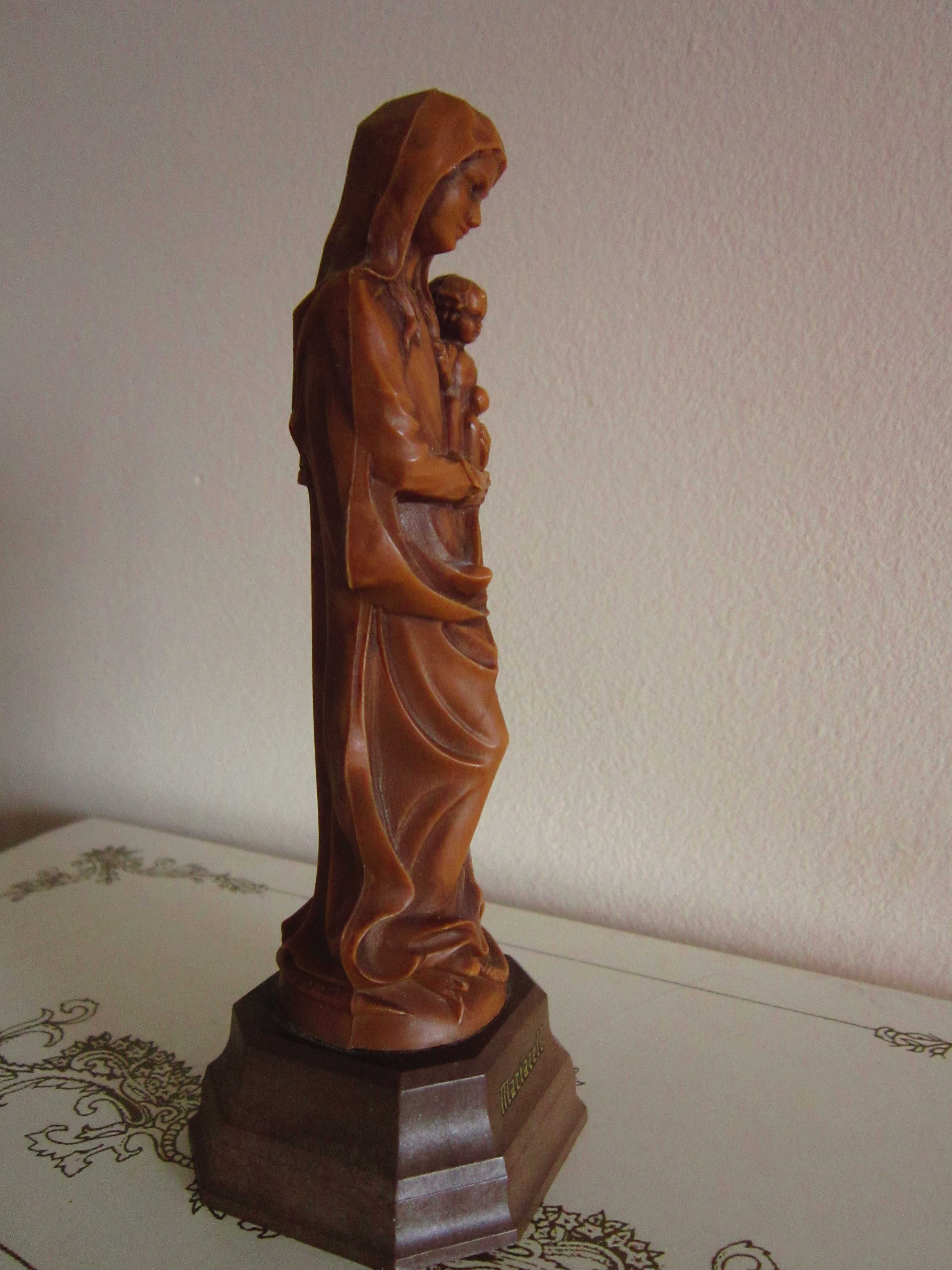 cadou rar Fecioara Maria Mariazell 2 statuete mica+mare Germany'60