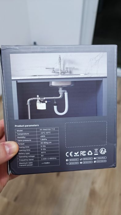 Valva robinet apa/gaz wireless cu baterii