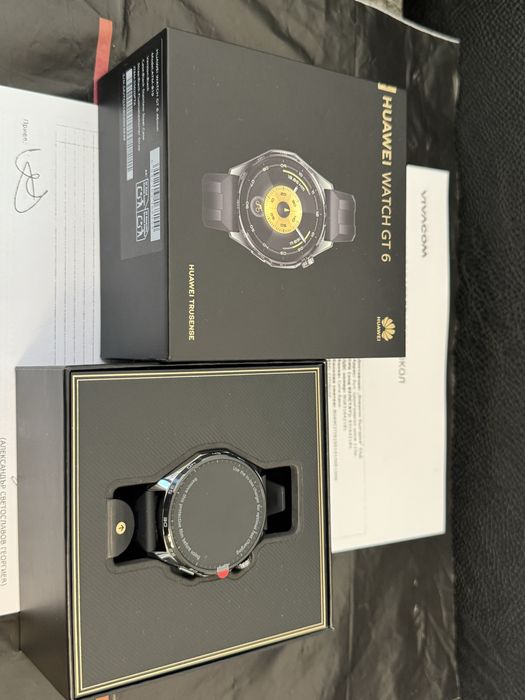 ЧИСТО НОВ 46mm Huawei Watch GT 6 Vivacom Гаранция 2027 г. Black GT6