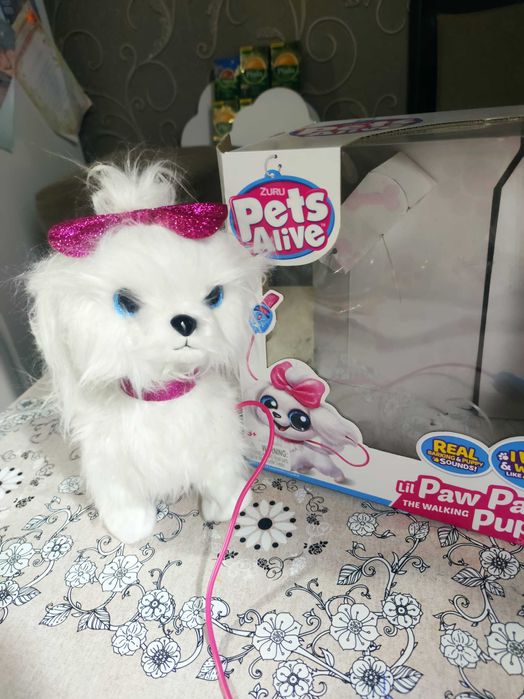 Игрушка собака на поводке.