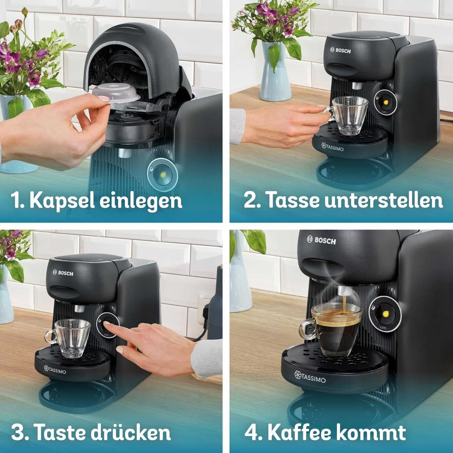 Кафемашина за капсули Bosch Tassimo finesse friendly TAS162E, 1400W