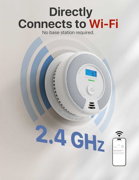 Detector Inteligent Fum si Monoxid X Sense cu Baterie si Wi Fi SC07-WX