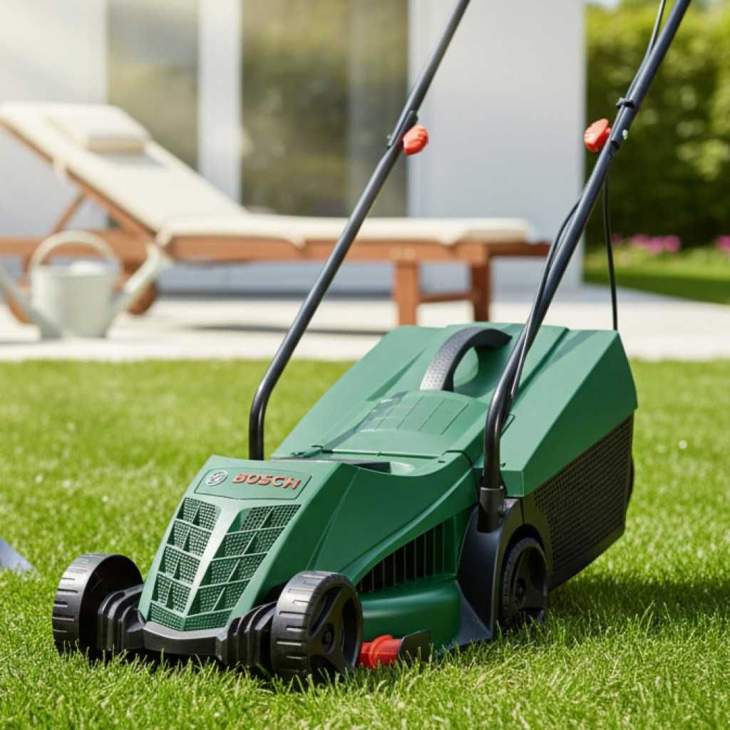 Електрическа косачка Bosch Rotak 32 - 1200W с GrassCombs, кош 31 л