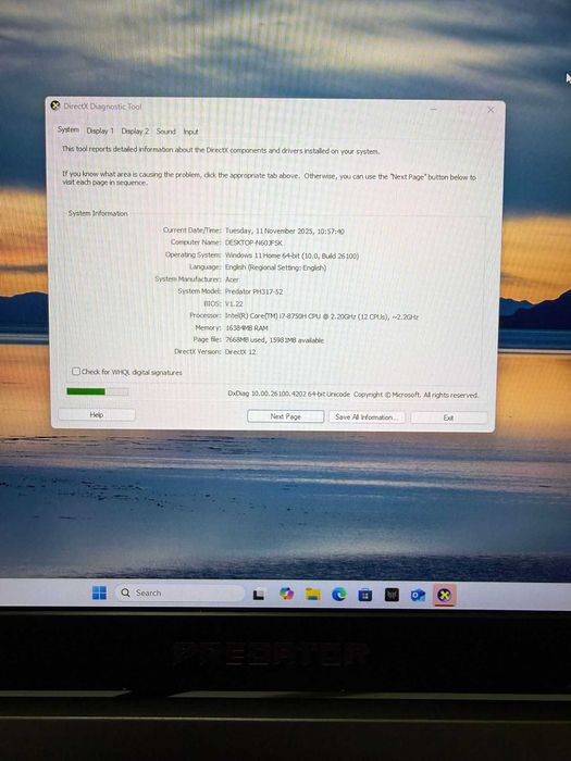 Laptop Gaming Acer Predator Helios 300 i7-8750h AGP Amanet Cod 3087