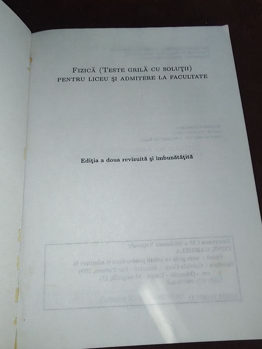 Test grila  la fizica pt liceu și facultate
