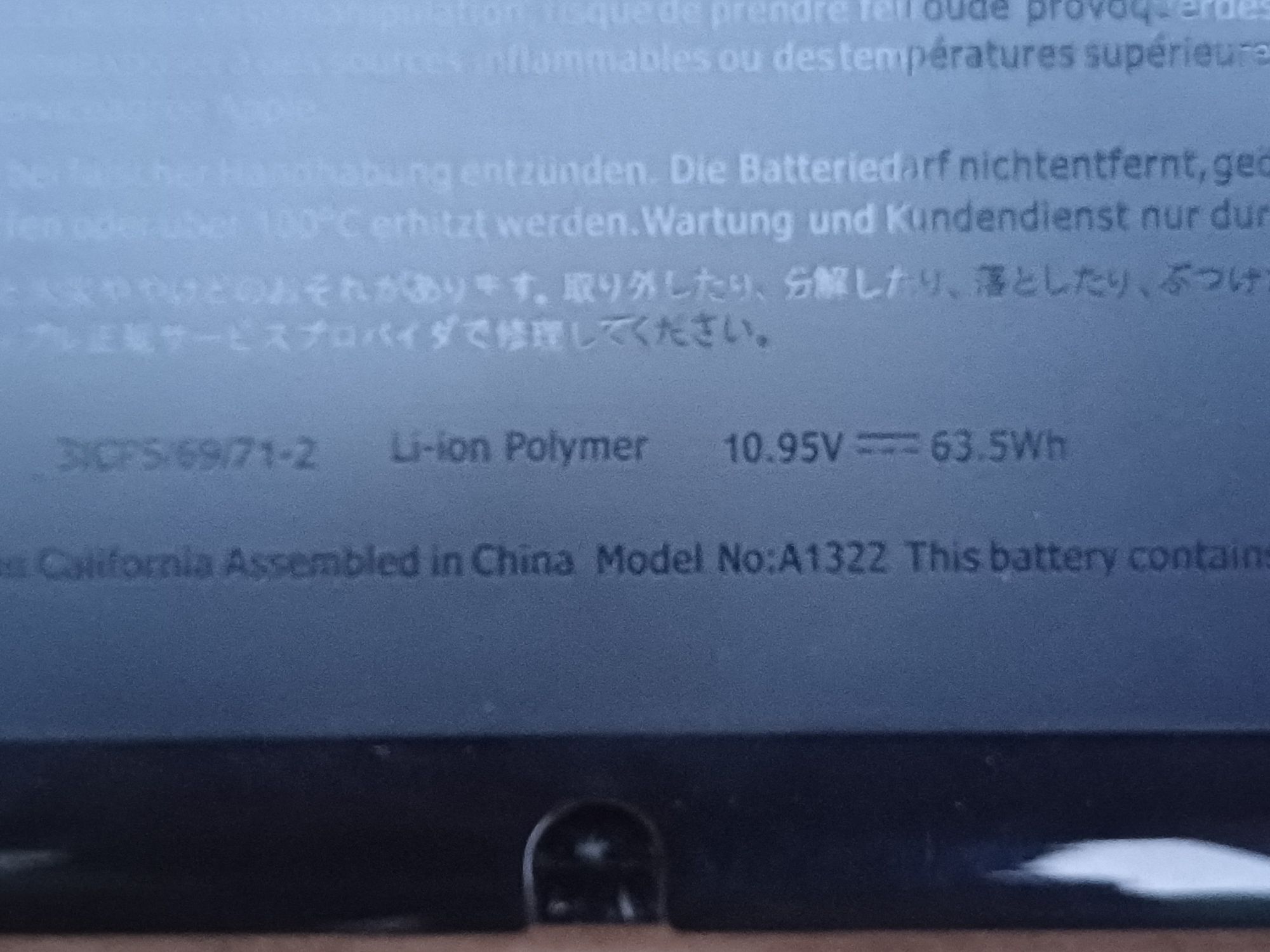 Baterie laptop Apple A1322 noua. Este testata