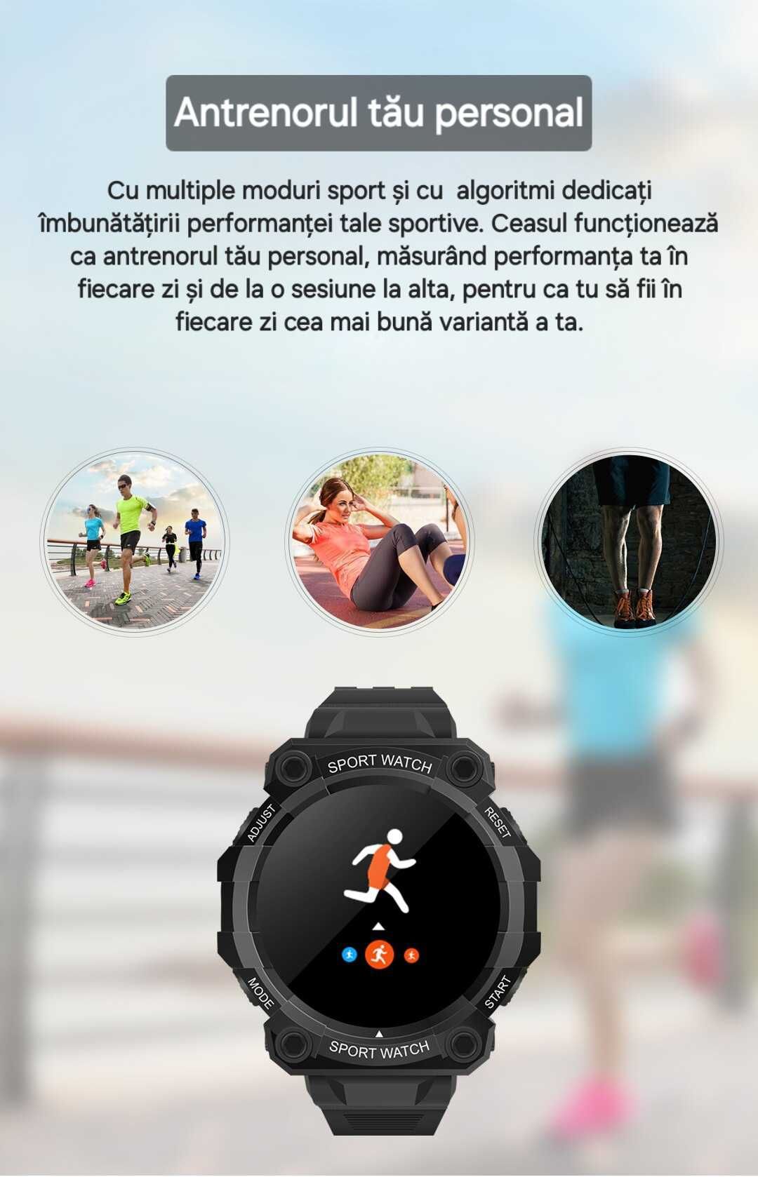Smartwatch sport cu funcție fitness, somn, mesaje