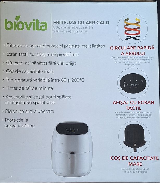 Vând Friteuză cu aer cald/Air fryer Brava-XL, Digitală, 5.5 Litri