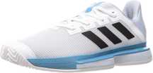 Adidas Solematch Bounce Mens Tennis Shoes (White-Core Black-Halo Blue)