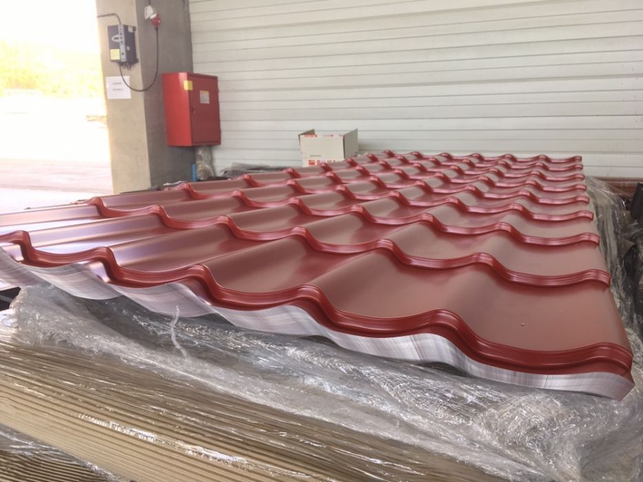 Метална керемида 2 цвята червен RAL3011 и кафяв RAL8017 ламарина ЛТ LT