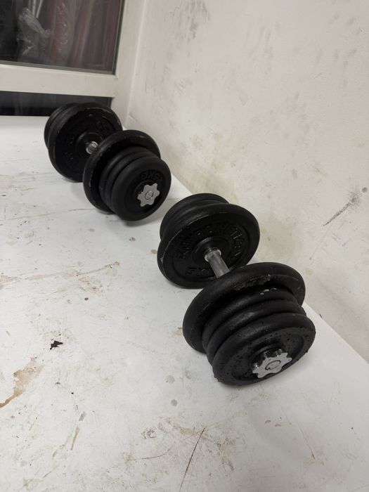 Gantere reglabile fier noi, set 27 kg+27 kg=54 kg, pret 700 lei