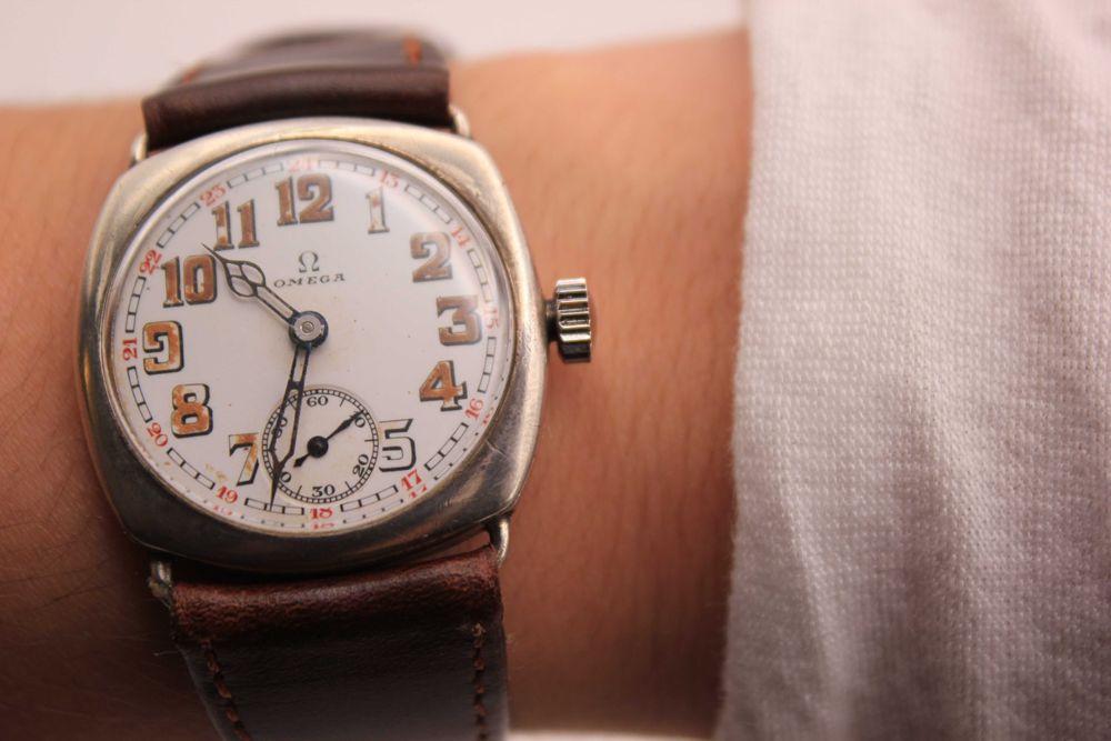 Omega WW1 Trench Watch – Сребърен оригинал от 1916 г. механичен,