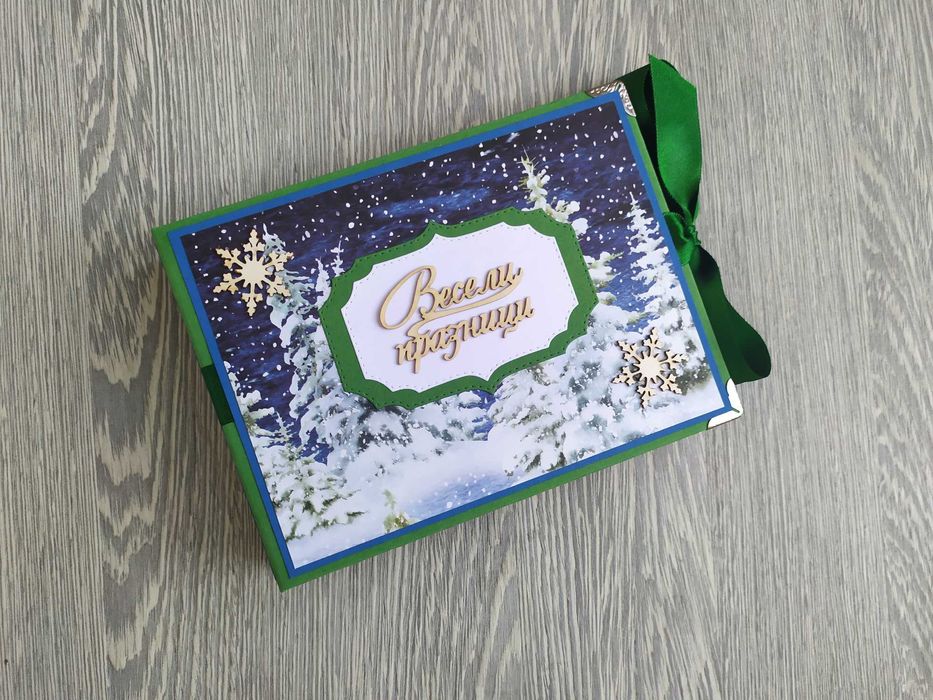 Мини скрапбук албум с коледни мотиви, ръчна изработка /57.5-6