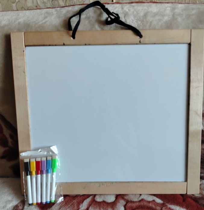 Доска магнитная двухсторонняя для рисования, набор новых маркеров