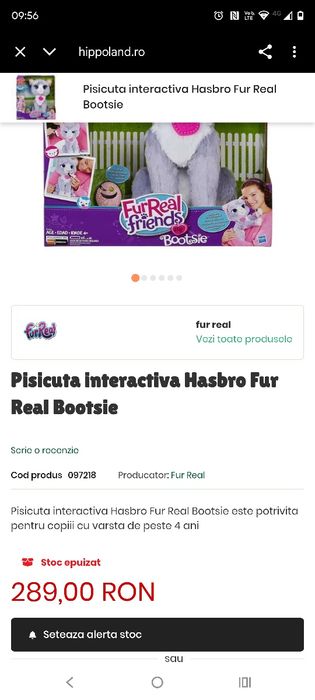 Pisica plus interactivă Fur Real, cadou Crăciun