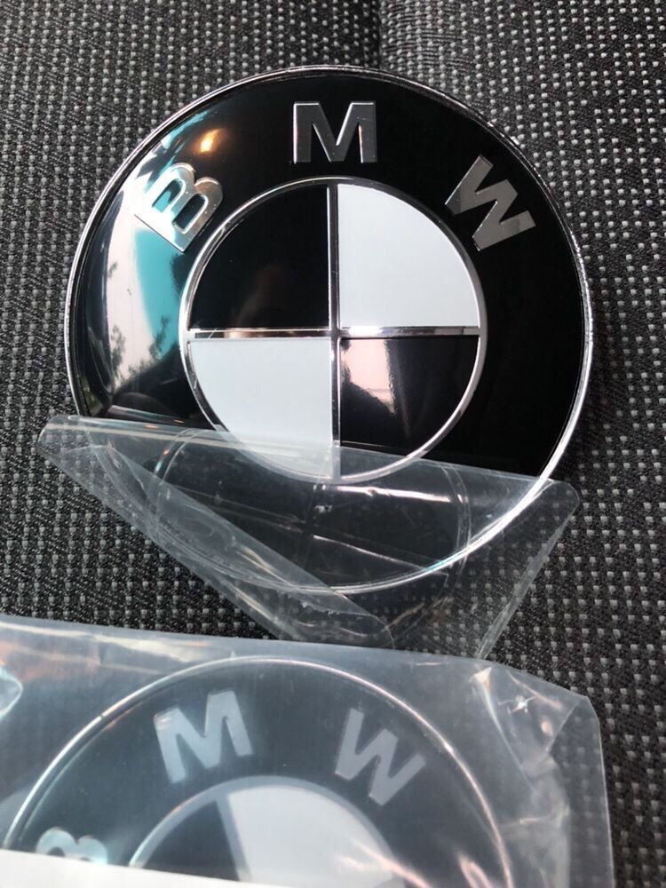 Emblema logo albe/negru black/white BMW X1 X3 X5 X6 E46 E39 E90 E60