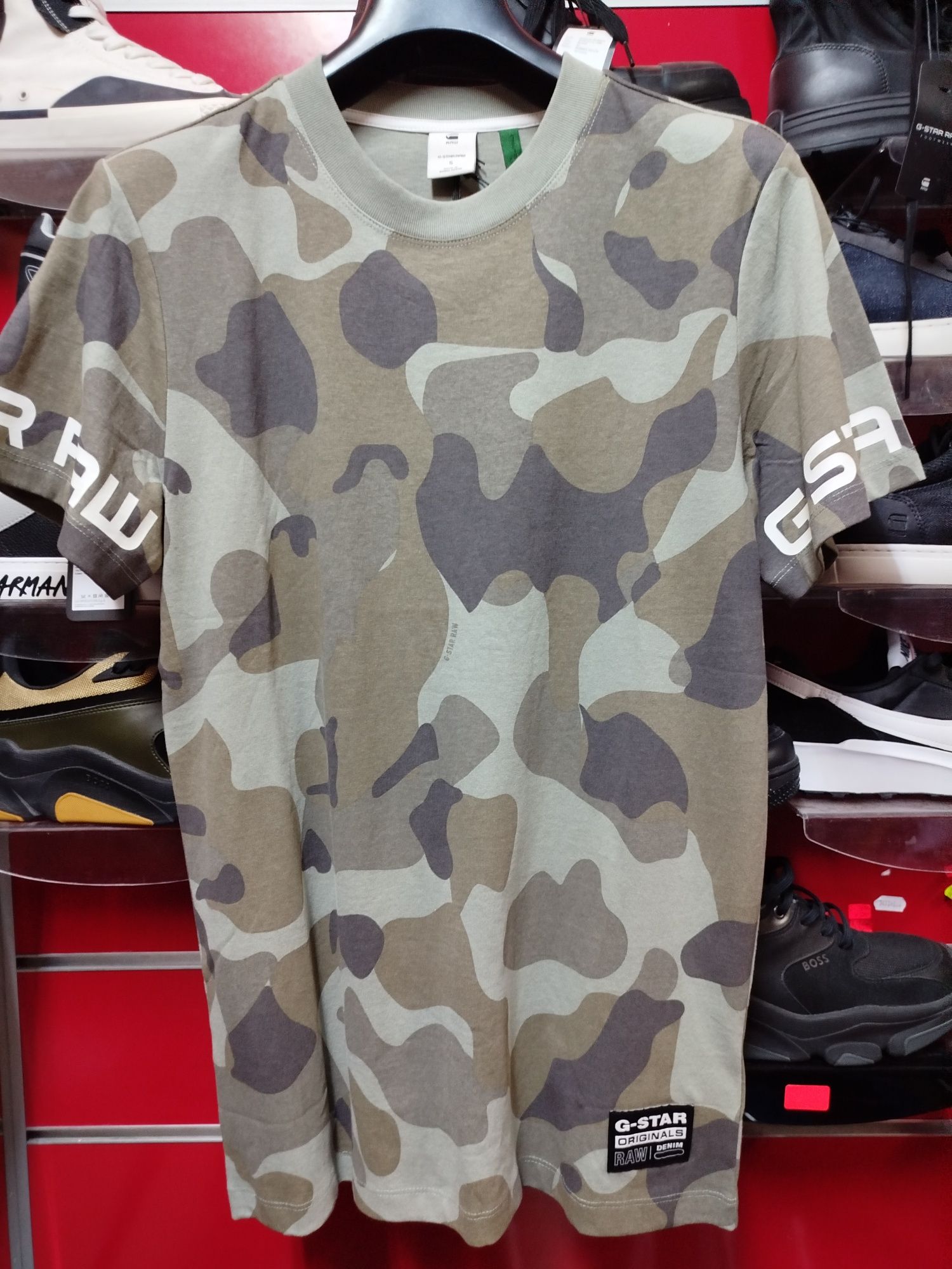Оригинална тениска G-Star Raw Camo Loose S нова мъжка камуфлажна