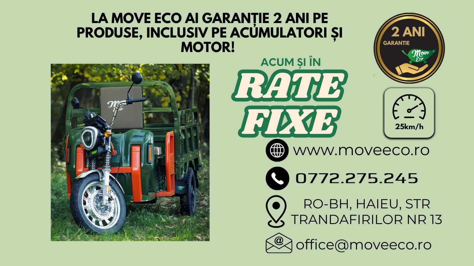 Triciclu electric Cargo 500 NC9 EEC autonomie mare - FULL 45 km/h
