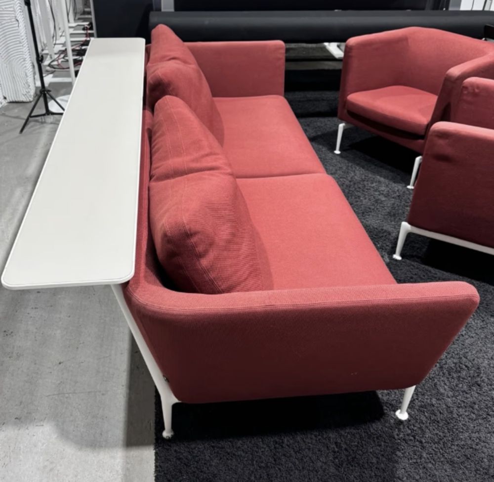 Диван Vitra + 2 фотьойла, червен внос от германия