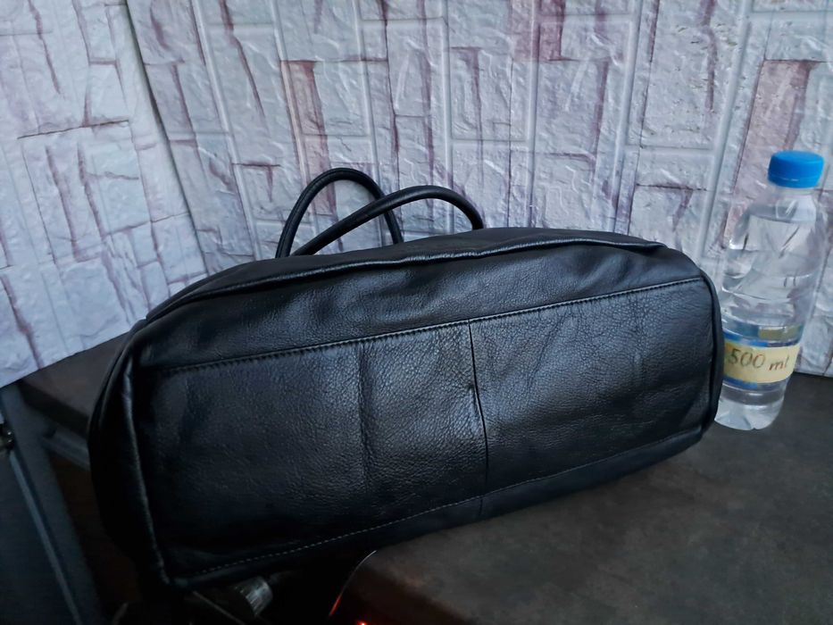 дамска чанта Georges Rech,черна кожена торба-естествена кожа