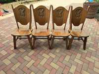 Masa rustica și scaune din lemn masiv