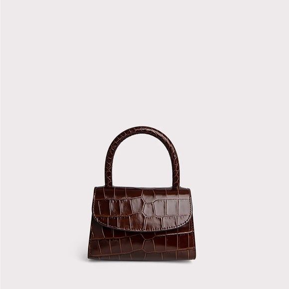 Мини чанта By Far Nutella Croco, кафява, като нова
