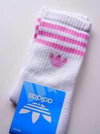 Памучни чорапи Adidas, Бели с цветно лого