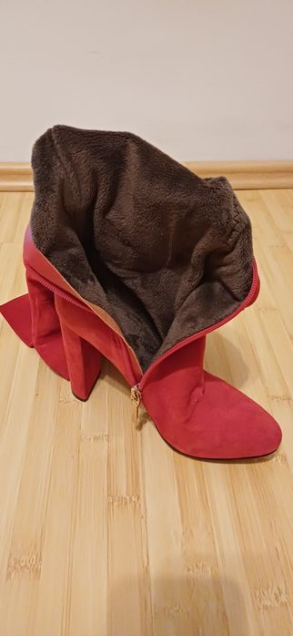 Cizme cu toc îmblănite Calipso