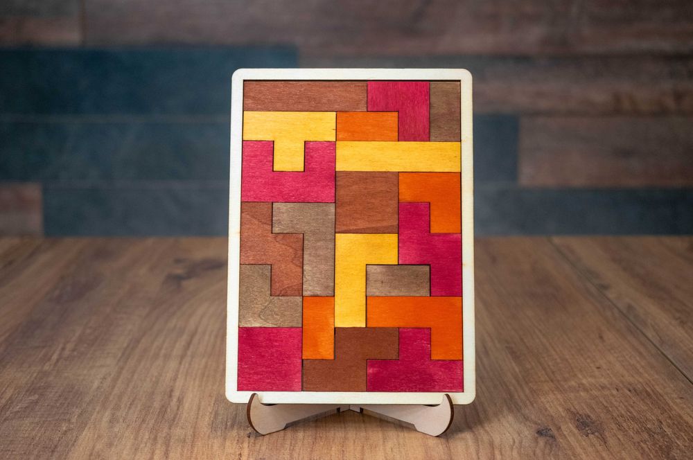 Дървен пъзел "Тетрис"