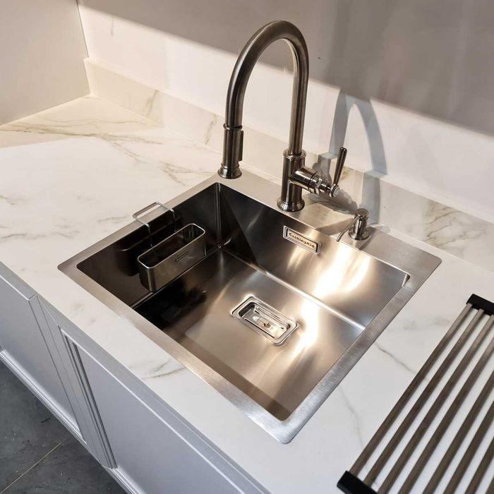 Chiuveta bucatarie inox CookingAid BOX LUX 57 + ventil automat 55*50cm