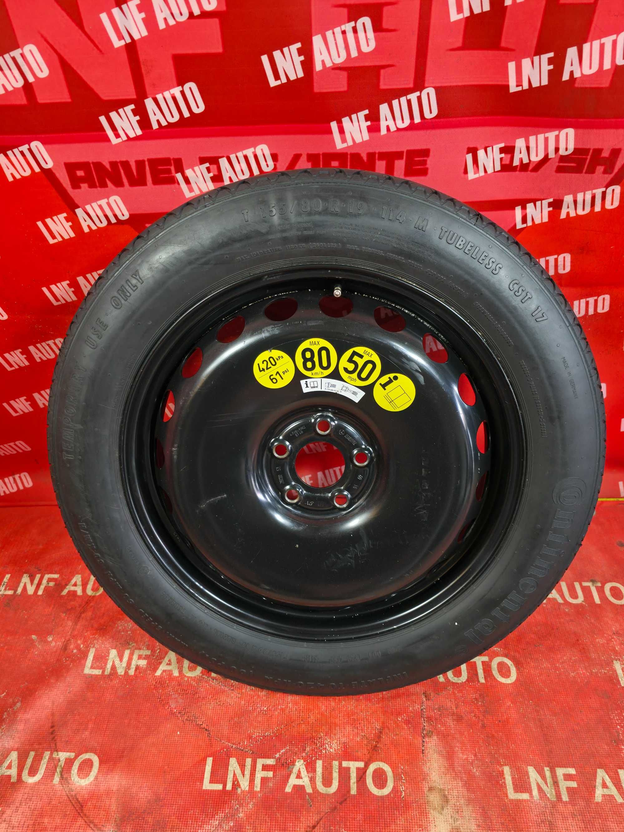 Roata Rezerva SLIM 5x112 155/80/19 OEM Mercedes GLC GLK GLS GLE Coupe
