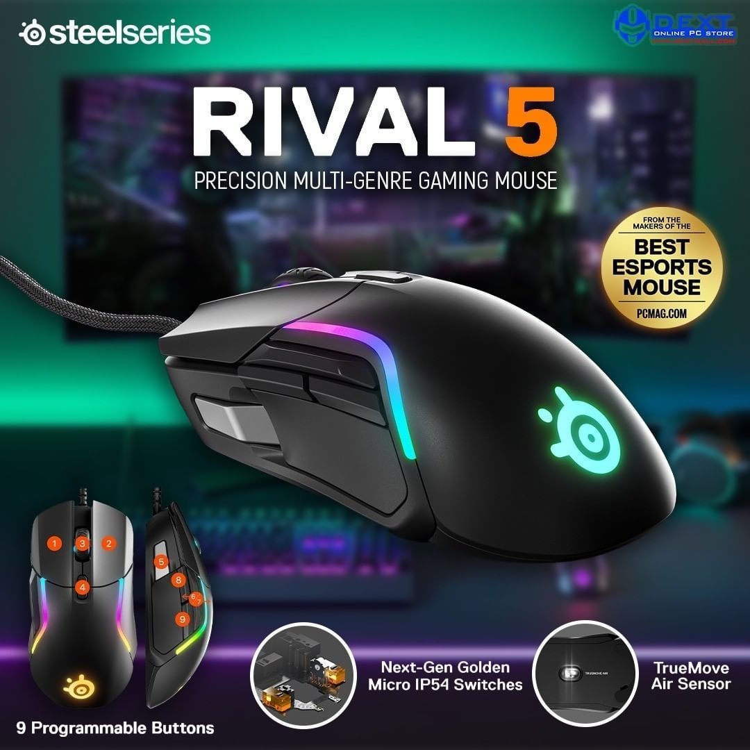 Steelseries RIVAL 5 (ресурс 80млн нажатий) Игровая мышка/мышь