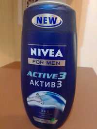 Nivea Active 3 шампунь, гель для душа и для бритья