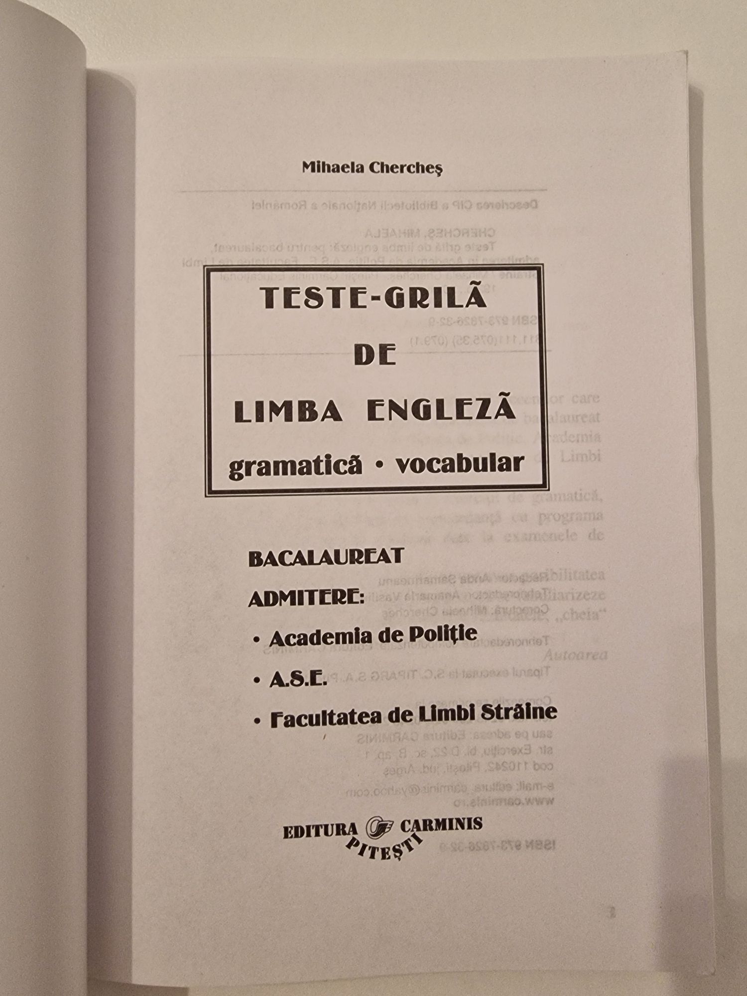 Carte teste-grila de limba engleza