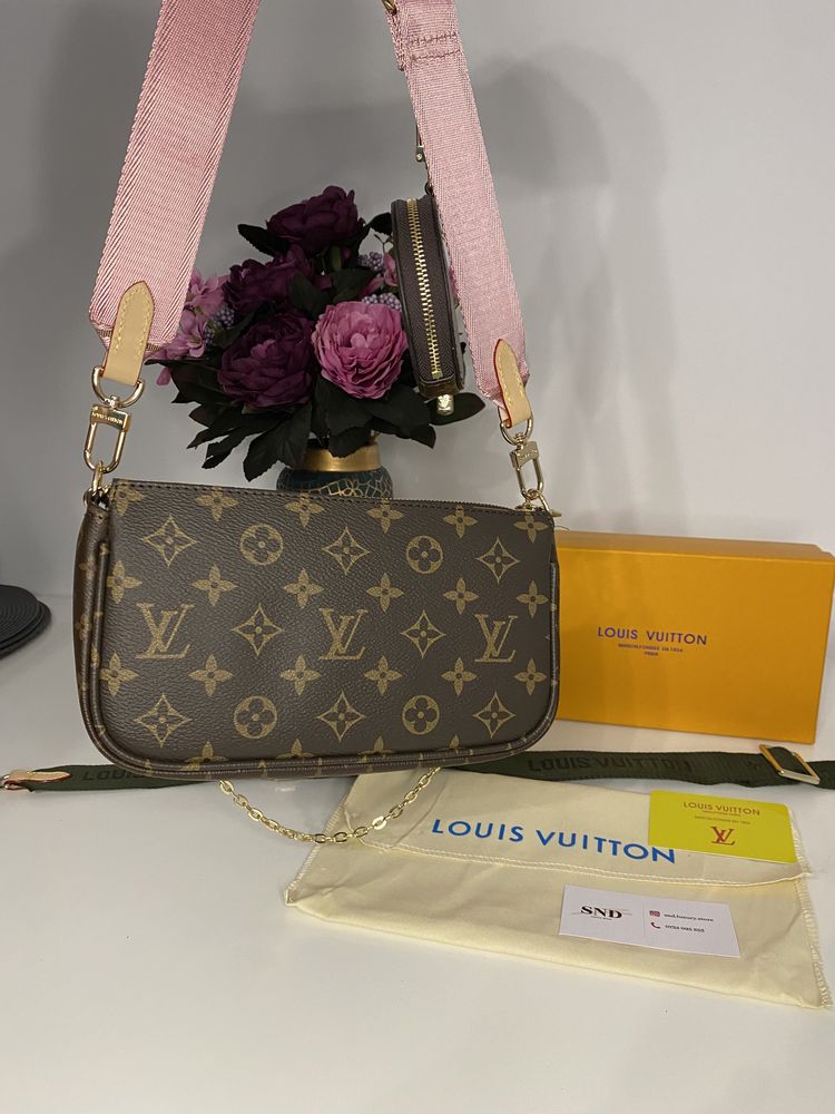 Geanta Louis Vuitton multi pochette 3 piese+cutie piele canvas 100%