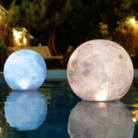 Decor piscina - Minge gonflabila luminoasa solara Luna - Set 2 buc