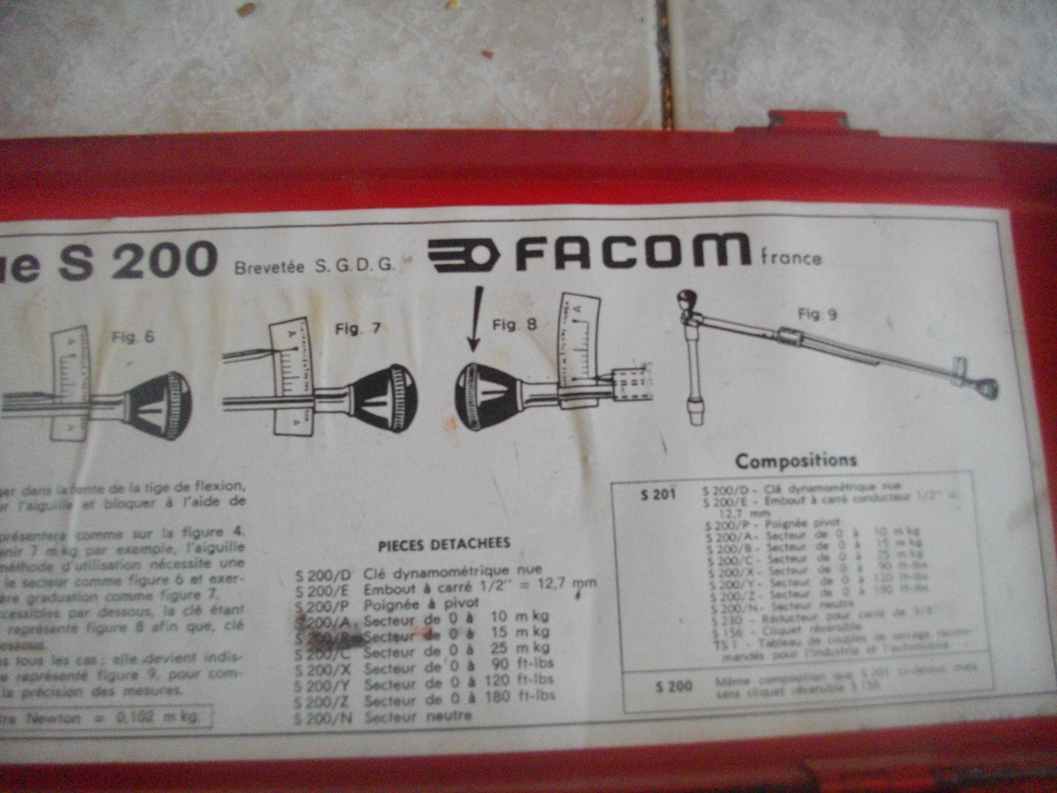 FACOM S200-FRANCE-Динамометричен Разтегателен Ключ-Профи-0-180ft-lbs