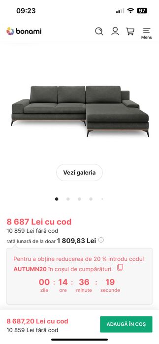 Canapea extensibila mare, foarte frumoasa