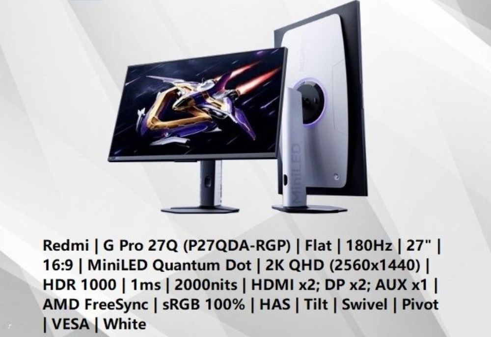 Xiomi G Pro 27Q - Mini Led 2k 180hhz - Отличный монитор
