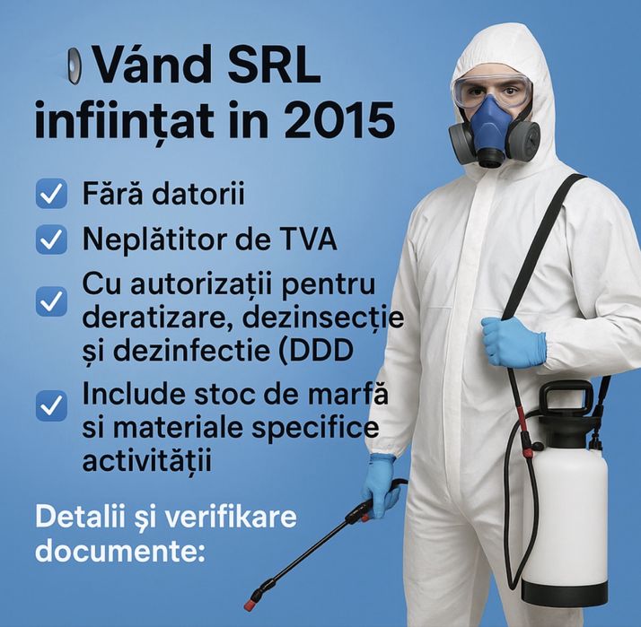 Vând SRL din 2015 – Autorizat DDD