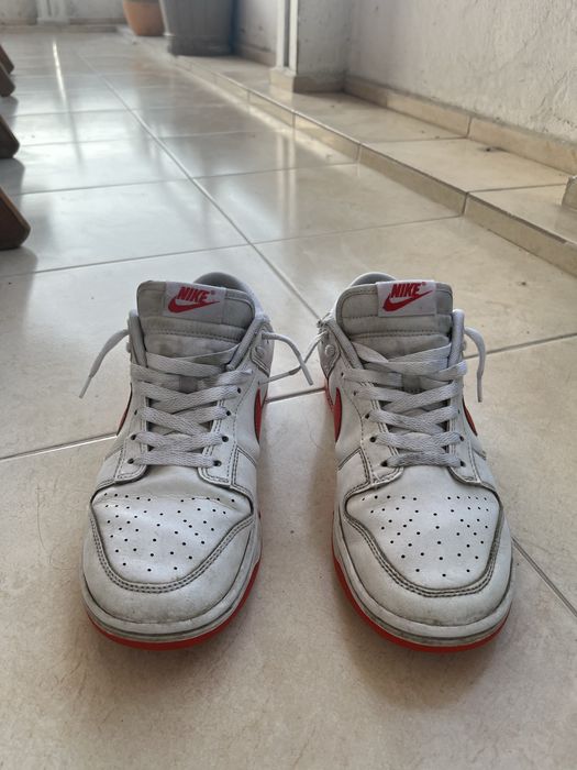 Nike dunk low white x orange